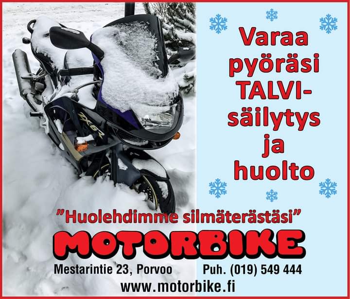 Varaa pyöräsi talvisäilytys ja huolto - Motorbike, Porvoo
